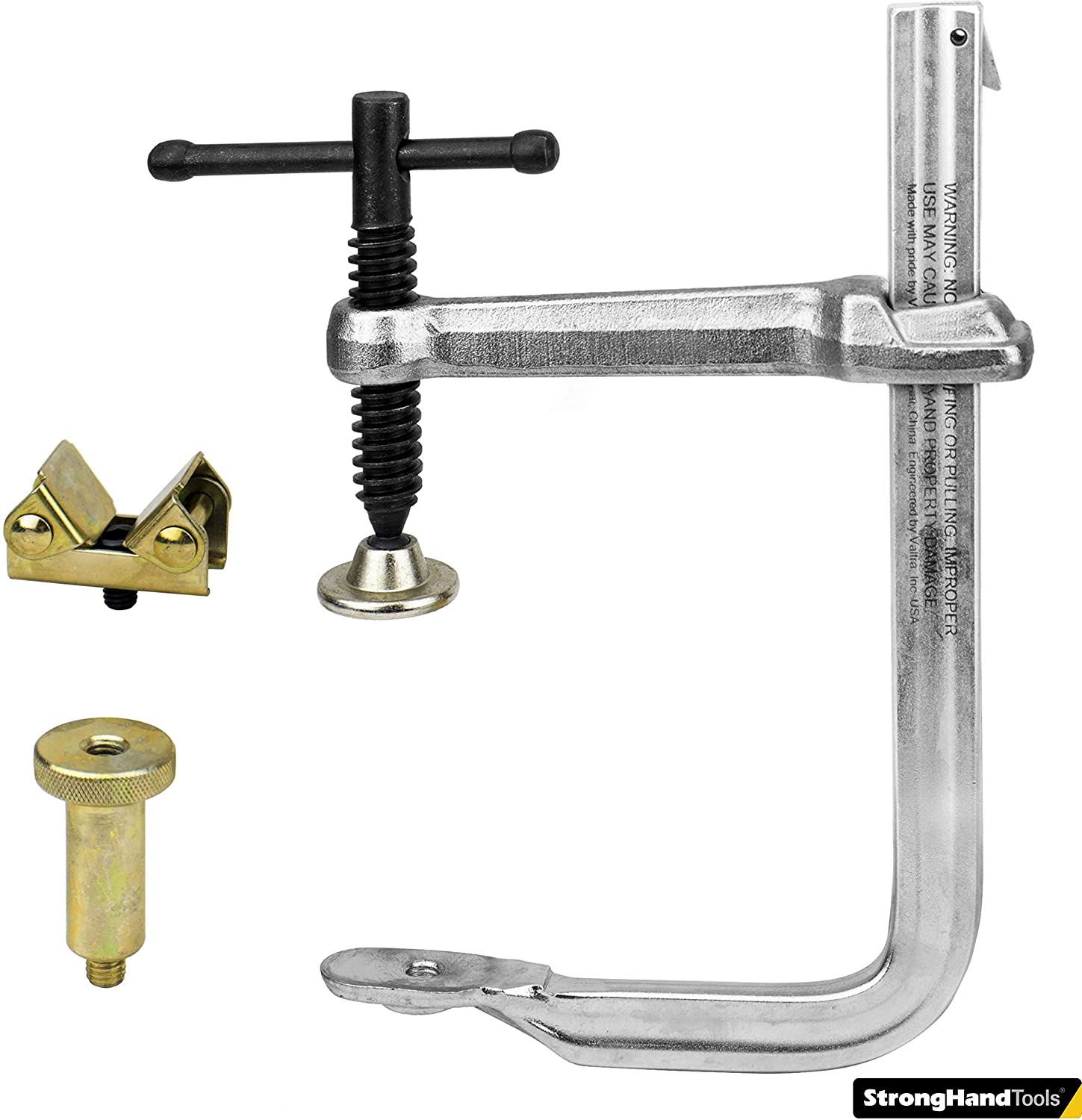 Strong Hand Tools, Sliding Arm Clamp with the Removable / Reversible Clamp Arm and Unique Accessories, 6-1/2", 1000lb